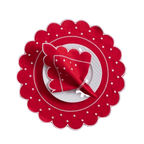 Jogo Americano Poá | Vermelho | Kit 12 Pçs 6 Lugares