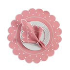 Jogo Americano Poá | Rosê | Kit 12 Pçs 6 Lugares