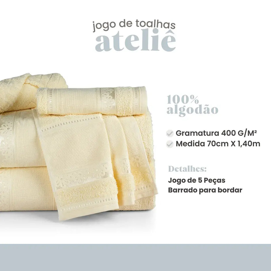 Jogos de Toalhas Ateliê Craft | 5 Peças