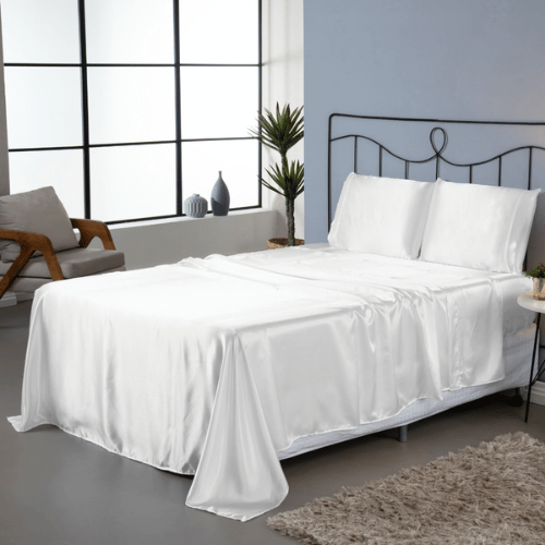 Jogo de Lençol Charmousse | Casal Padrão | 4 Peças | Branco