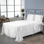 Jogo de Lençol Charmousse | Casal Padrão | 4 Peças | Branco