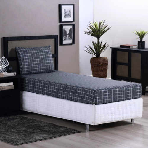 Jogo de Lençol Trama | 200 Fios | Solteiro | Grafite