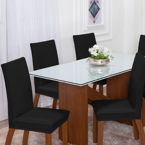 Capa para Cadeira Gel Flex | Kit com 6 | Preto