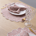 Jogo Americano Poá | Rosê | Kit 12 Pçs 6 Lugares