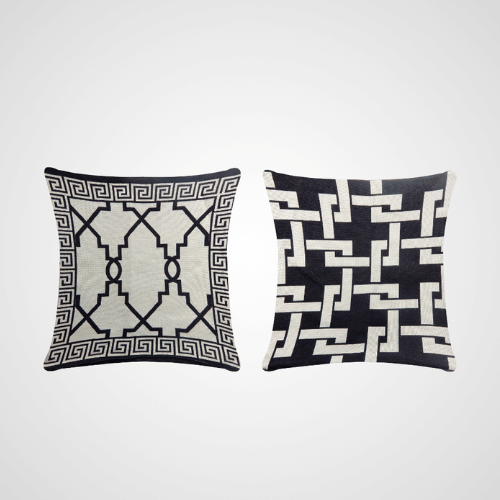 Par Capa de Almofada Grécia | Preto