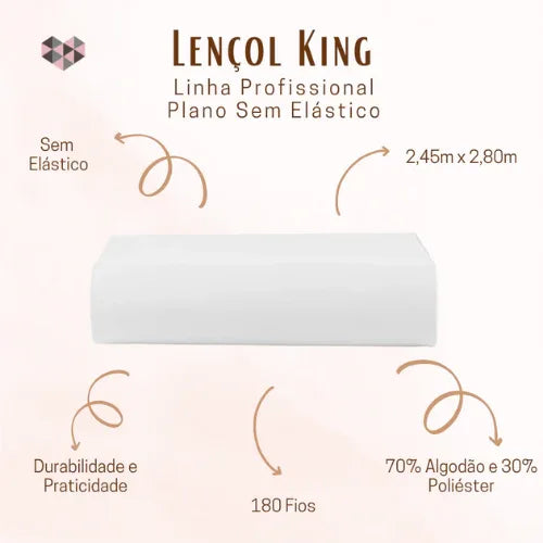 Kit 4 Pçs Lençóis Avulso Plano Premium | Casal King - Linhas & Lares