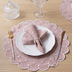 Jogo Americano Poá | Rosê | Kit 12 Pçs 6 Lugares