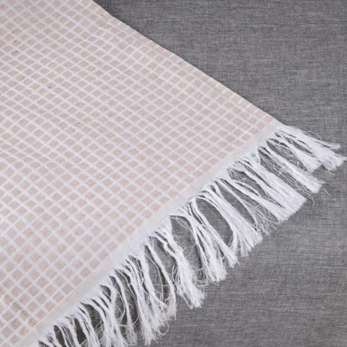 Manta para Cama/Sofá/Poltrona Grid Jacquard | Palha - Linhas & Lares