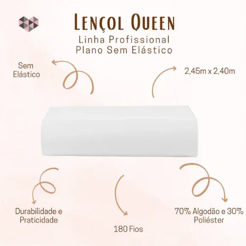 Kit 4 Pçs Lençóis Avulso Plano Premium | Casal Queen - Linhas & Lares