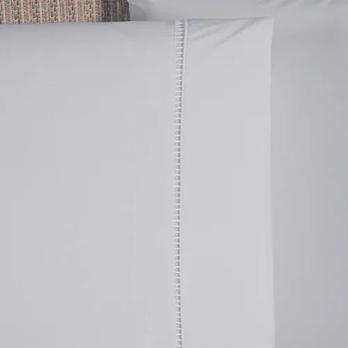 Jogo de Lençol 4 Pçs Ponto Palito | 300 Fios | Casal Padrão | Cinza - Linhas & Lares