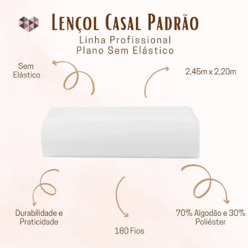 Kit 4 Pçs Lençóis Avulso Plano Premium | Casal Padrão - Linhas & Lares