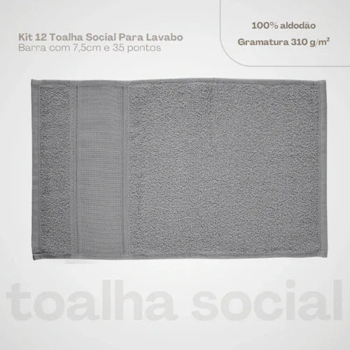 Toalha Social Rosier Steel - Linhas & Lares