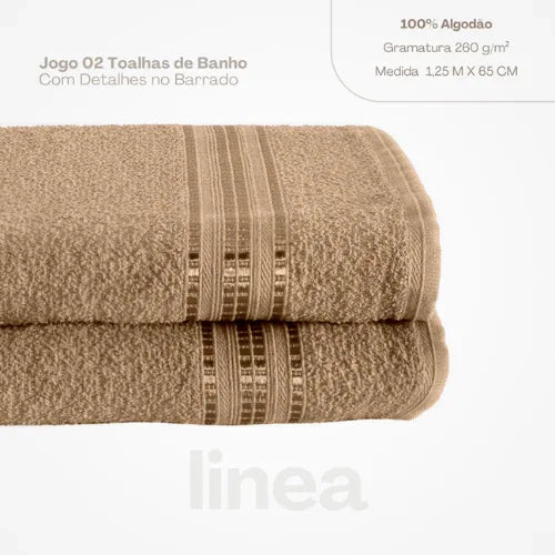 Toalha de Banho Línea Marrom Nóz - Linhas & Lares
