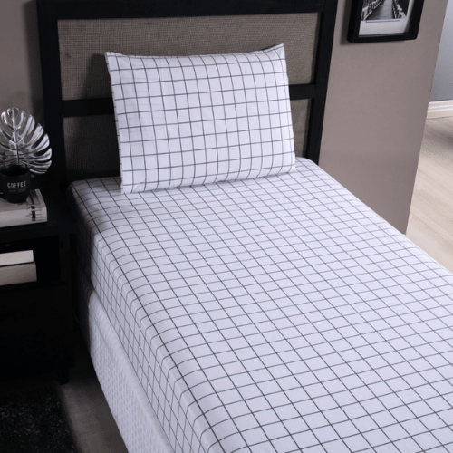 Jogo de Lençol Trama | 200 Fios | Solteiro | Cinza