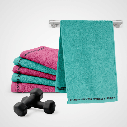 Kit 6 Toalhas Fitness SportFlex Azul & Pink