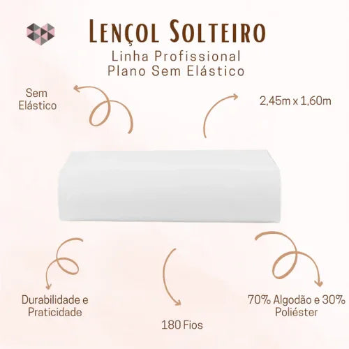 Kit 4 Pçs Lençóis Avulso Plano Premium | Solteiro - Linhas & Lares