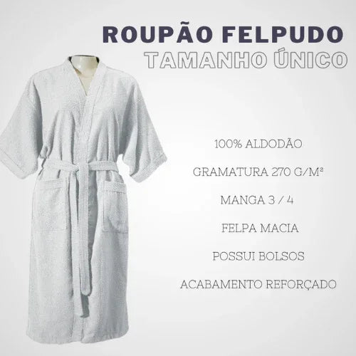 Roupão Comfort Touch Neve - Linhas & Lares