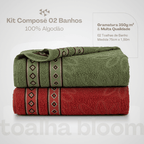 Kit Toalha de Banho Bloom Jade e Rubi