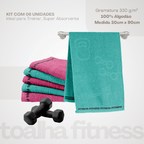 Kit Toalha Fitness SportFlex Azul & Pink