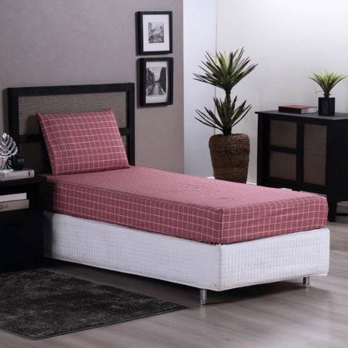 Jogo de Lençol Trama | 200 Fios | Solteiro | Magenta