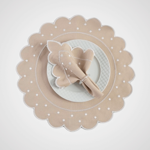 Jogo Americano Poá | Avelâ | Kit 12 Pçs 6 Lugares