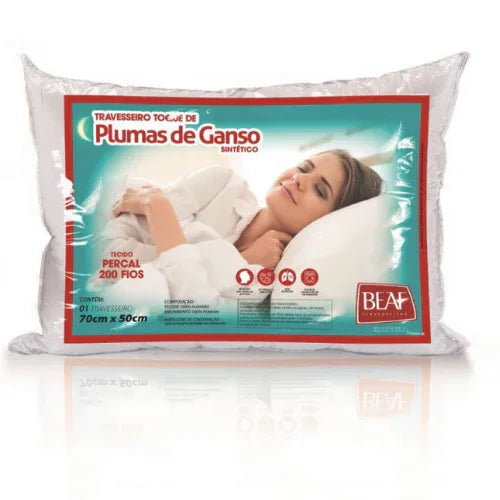 Travesseiro Pluma de Ganso | 200 Fios | 100% algodão - Linhas & Lares