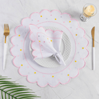 Jogo Americano Poá | Rosa | Kit 12 Pçs 6 Lugares