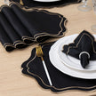 Jogo Americano Bordado Royale | Preto | Kit 12 Pçs | 6 Lugares - Linhas & Lares