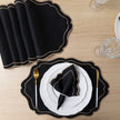 Jogo Americano Bordado Royale | Preto | Kit 12 Pçs | 6 Lugares - Linhas & Lares