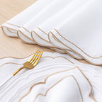 Jogo Americano Bordado Royale | Marfim | Kit 12 Pçs | 6 Lugares