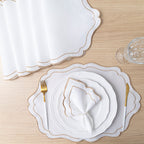 Jogo Americano Bordado Royale | Marfim | Kit 12 Pçs | 6 Lugares