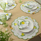 Jogo Americano Limão Siciliano | Branco | Kit 12 Pçs 6 Lugares (Cópia)