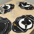 Jogo Americano Churras | Preto | Kit 12 Pçs 6 Lugares