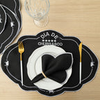 Jogo Americano Churras | Preto | Kit 12 Pçs 6 Lugares