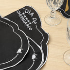 Jogo Americano Churras | Preto | Kit 12 Pçs 6 Lugares