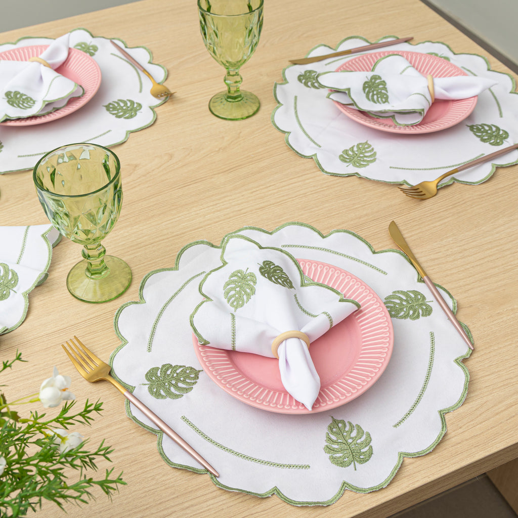 Jogo Americano Costela de Adão | Kit 12 Pçs 6 Lugares