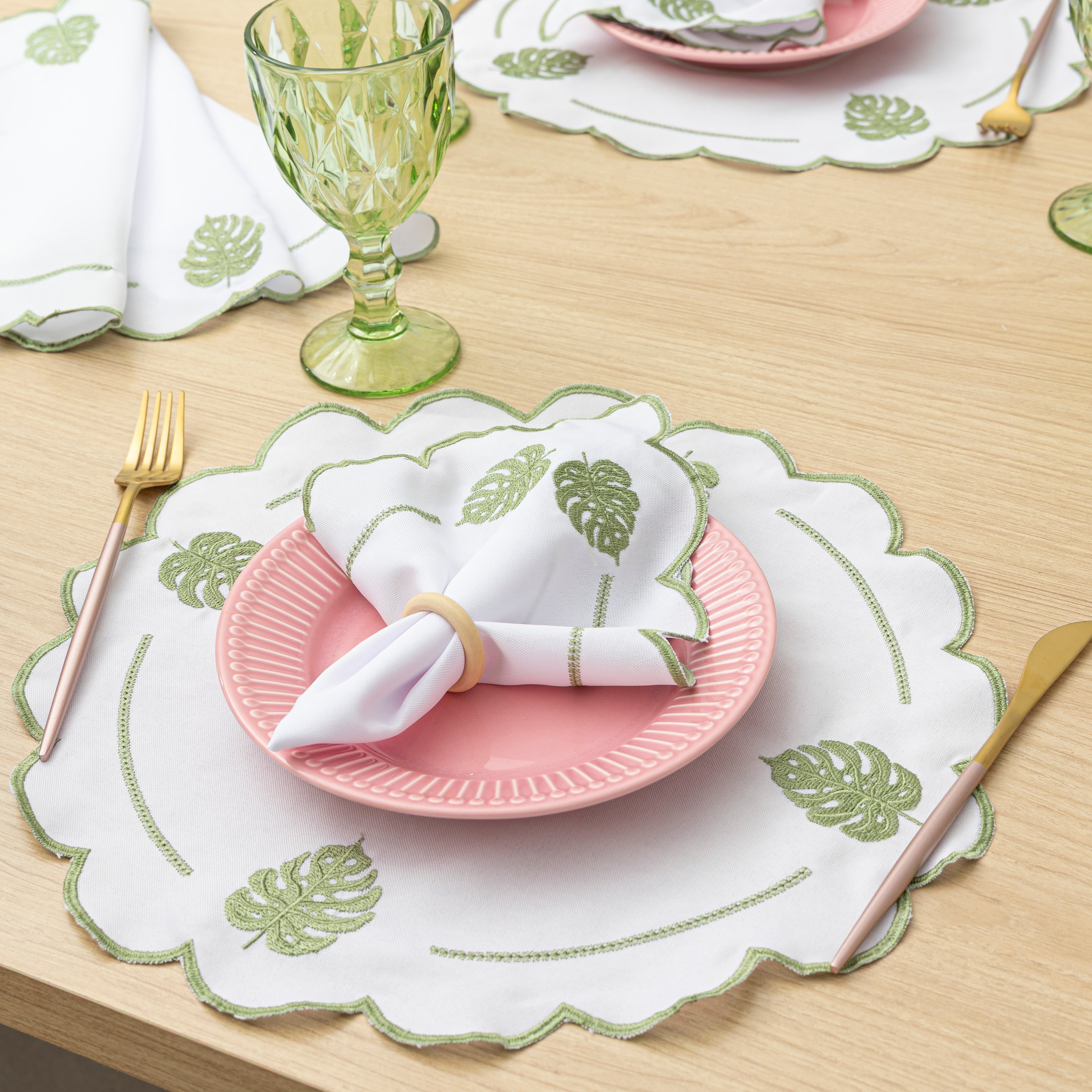 Jogo Americano Costela de Adão | Kit 12 Pçs 6 Lugares