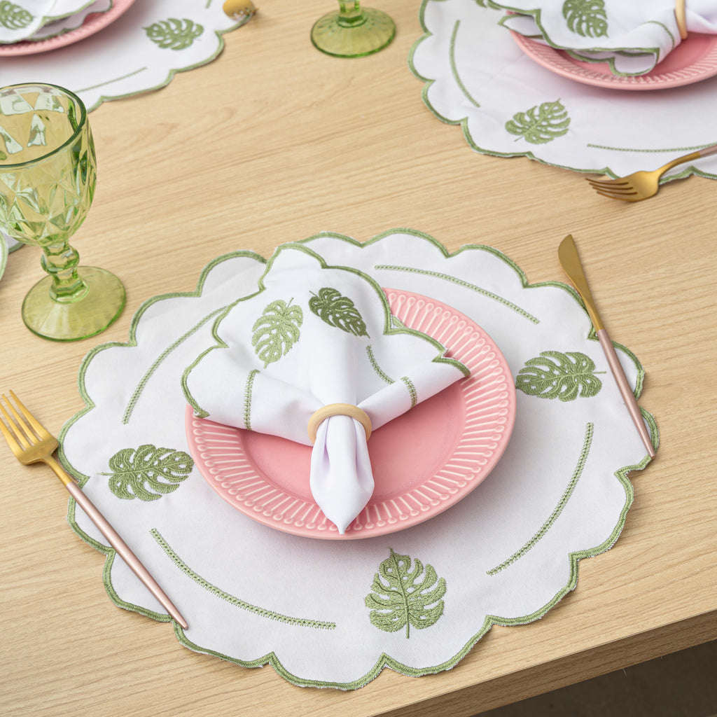 Jogo Americano Costela de Adão | Kit 12 Pçs 6 Lugares