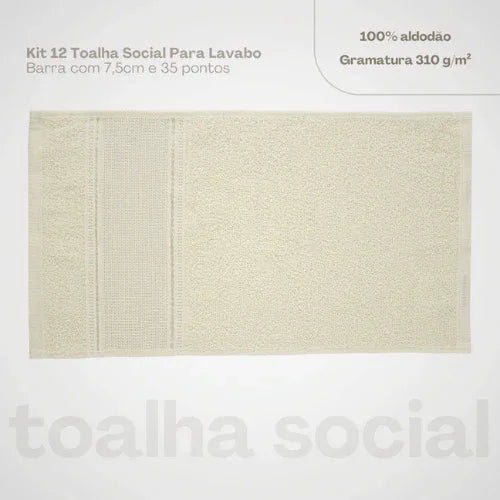 Toalha Social Rosier Baunilha - Linhas & Lares