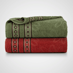 Kit Toalha de Banho Bloom Jade e Rubi