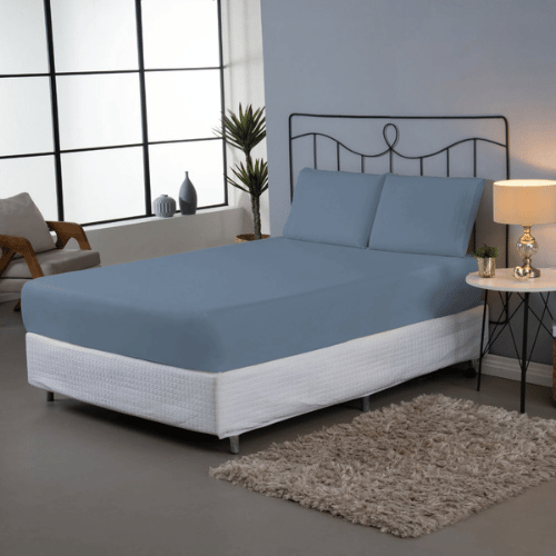 Jogo de Lençol Pure Day | Percal 180 Fios | King  | Azul Petróleo