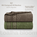 Kit Toalha de Banho Bloom Terra e Jade