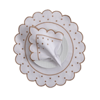 Jogo Americano Poá | Marfim | Kit 12 Pçs 6 Lugares