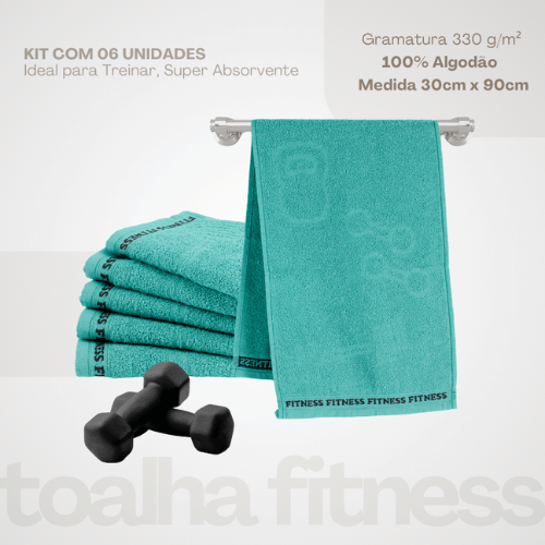 Kit 6 Toalhas Fitness SportFlex Azul