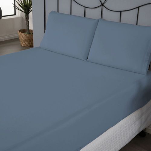 Jogo de Lençol Pure Day | Percal 180 Fios | Queen | Azul Petróleo