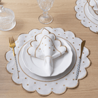 Jogo Americano Poá | Marfim | Kit 12 Pçs 6 Lugares