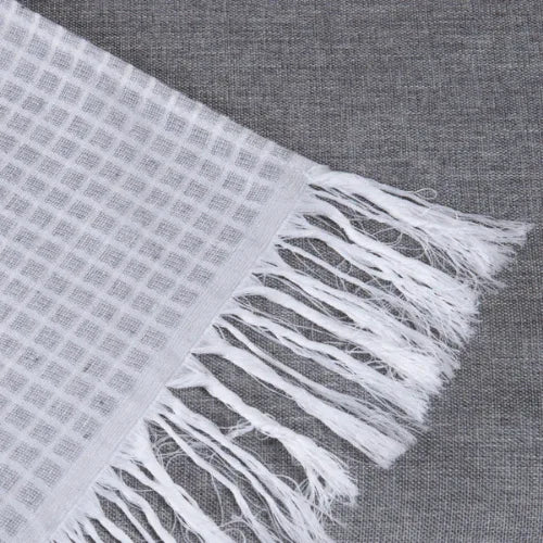 Manta para Cama/Sofá/Poltrona Grid Jacquard | Cinza - Linhas & Lares