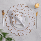 Jogo Americano Poá | Marfim | Kit 12 Pçs 6 Lugares