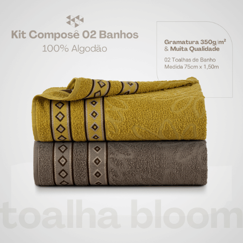 Kit Toalha de Banho Bloom Sol e Terra