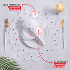 Jogo Americano Poá | Colorido | Kit 12 Pçs 6 Lugares